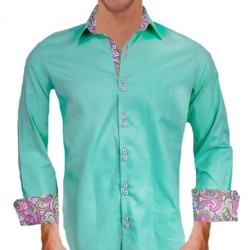 Green-with-Pink-Paisley-Accent-Dress-Shirts