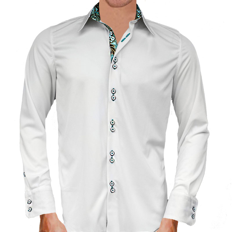 white with teal dress shirts