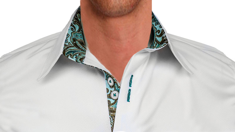 white with teal dress shirts