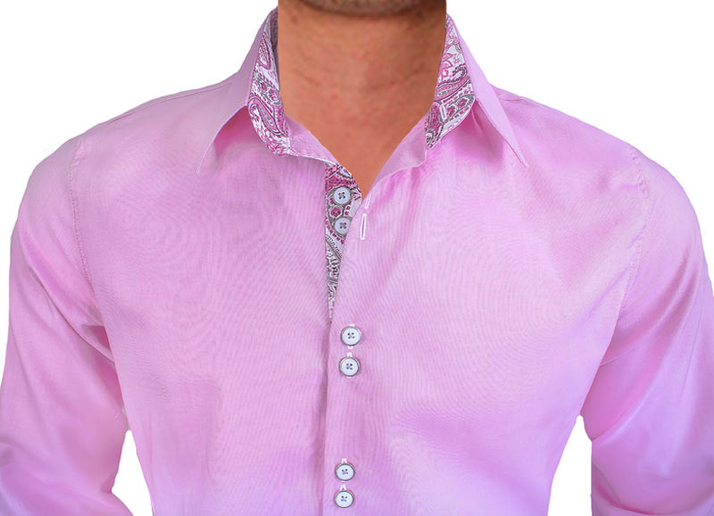 Pink with Grey Dress Shirts