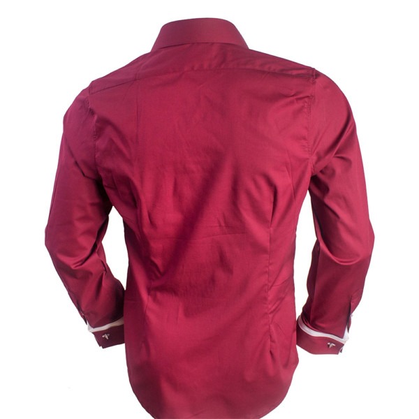 J.VER Men's French Cuff Dress Shirts Regular Fit Long Sleeve Spread Collar Metal Cufflink(Pink