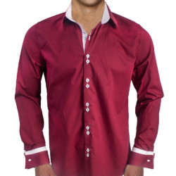 Maroon-with-White-French-Cuff-Dress-Shirts