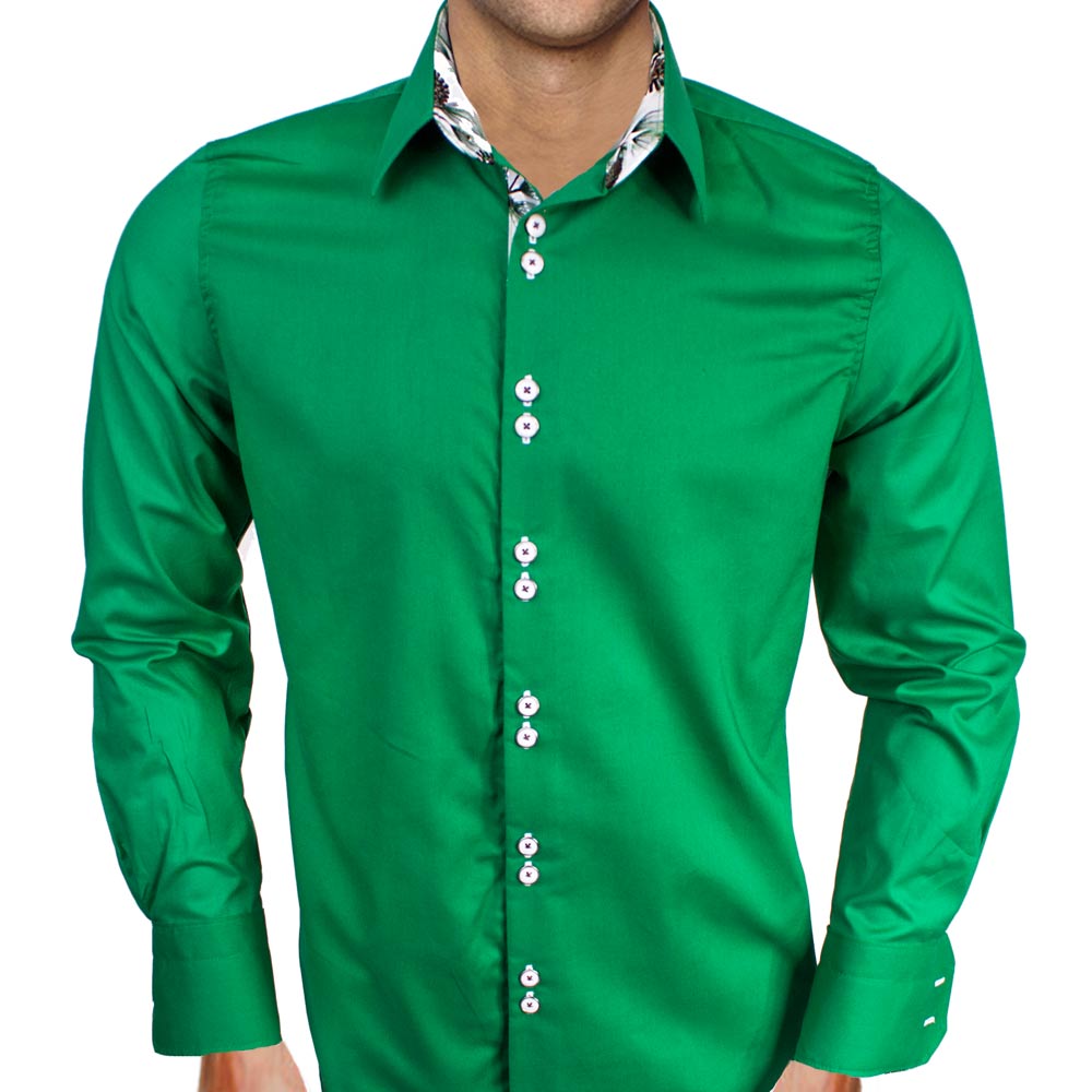 mens green dress shirt