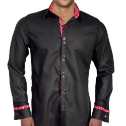 Black-and-Red-French-Cuff-Dress-Shirts