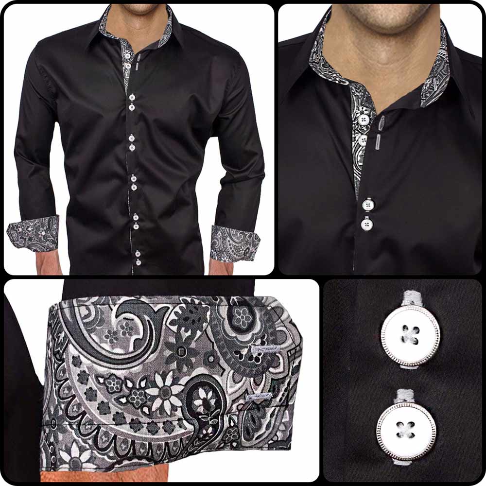 men's black formal dress shirt