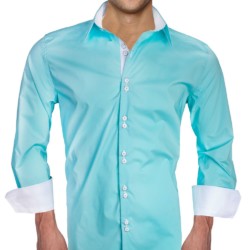 Teal-with-White-Cuff-Dress-Shirts