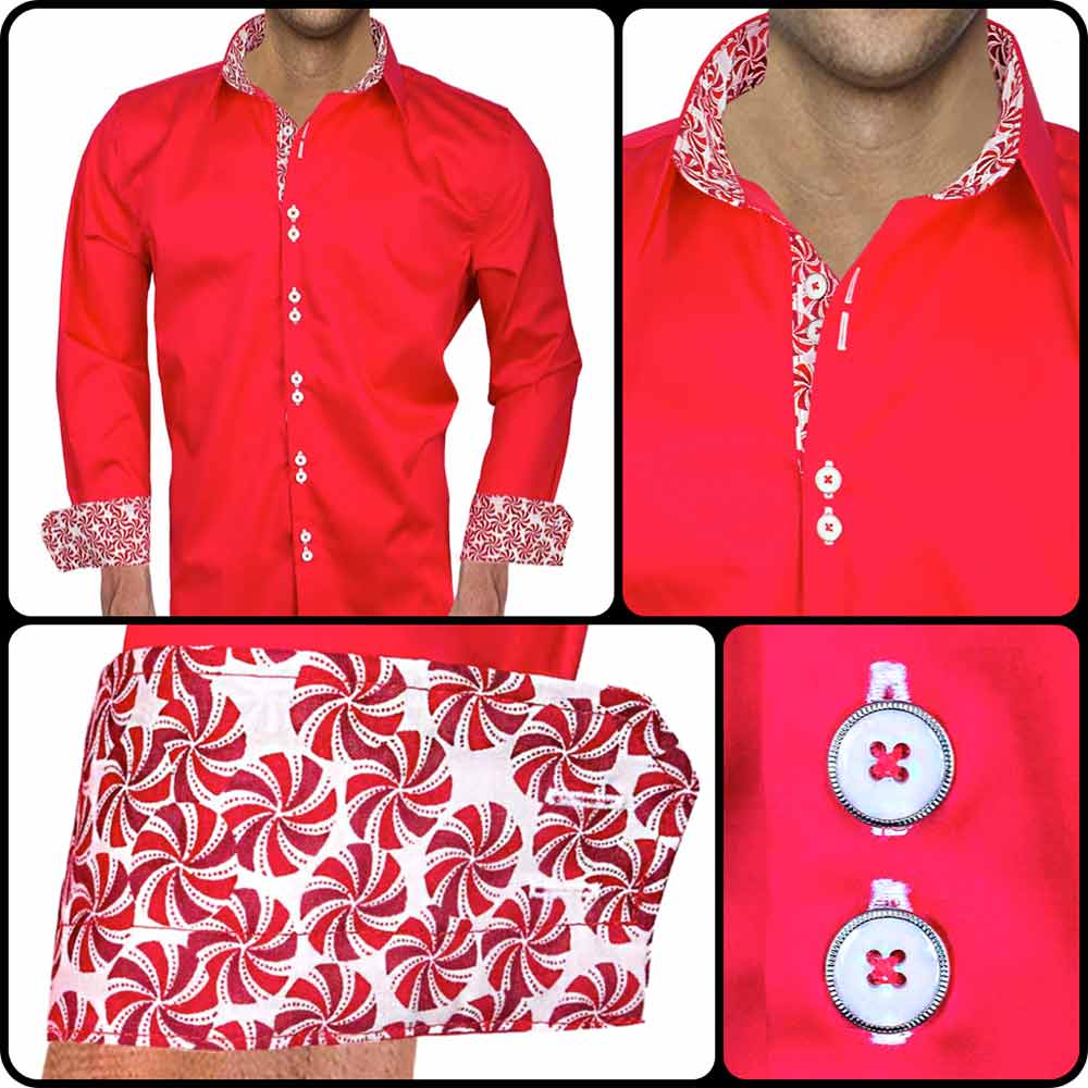 Mens Red Christmas Dress Shirts