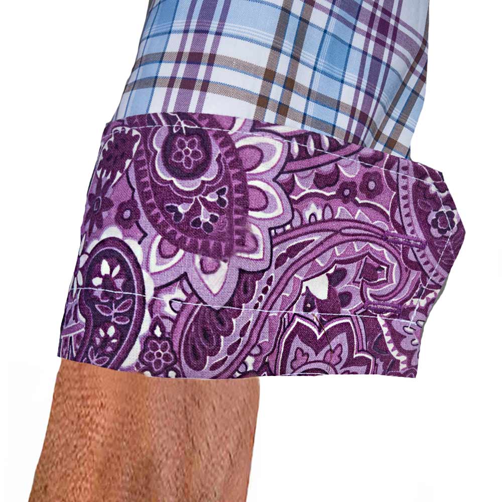 Mens Pink Double Cuff With Paisley Detail Italian Slim Fit Shirt see others too 