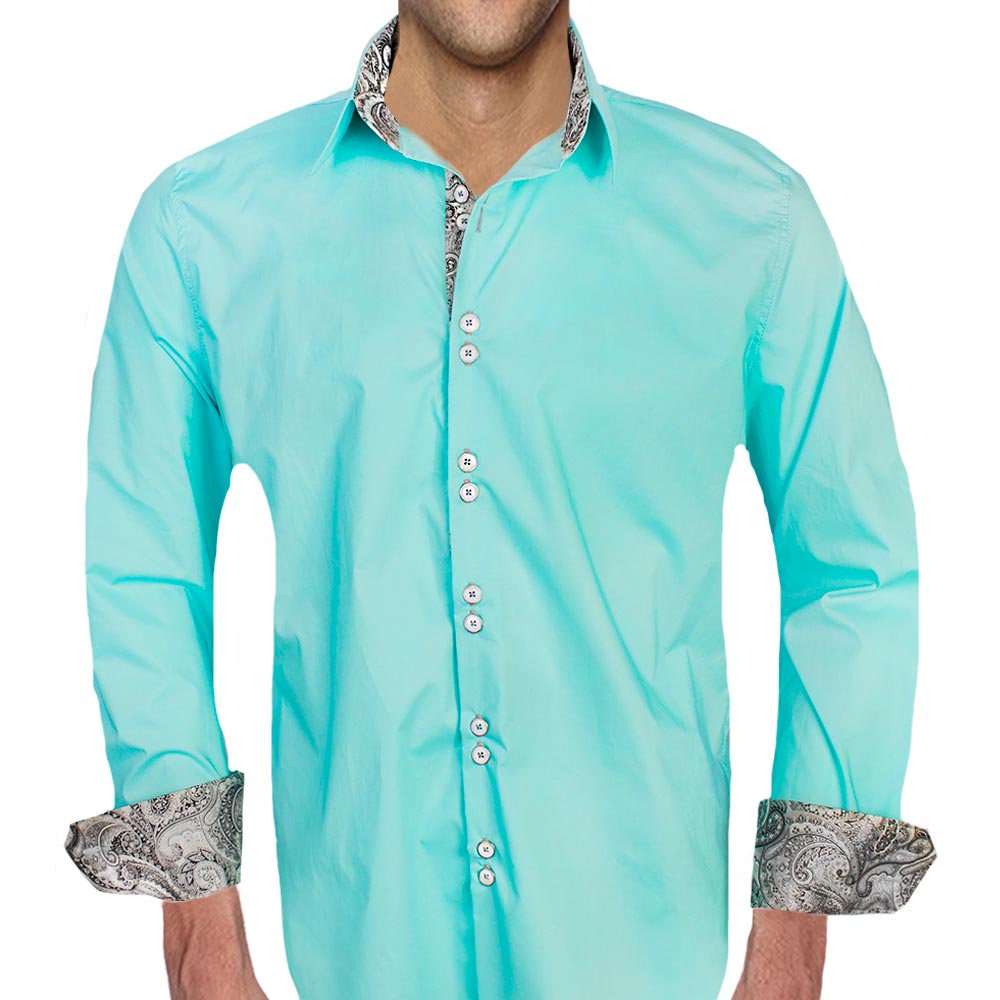 Teal with Black Accent Dress Shirts