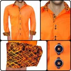 Mens-Orange-and-Black-Dress-Shirts