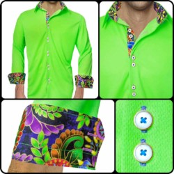 Neon-Green-with-Purple-Casual-Shirts