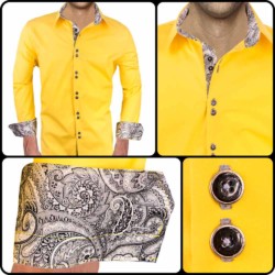 Yellow-Paisley-Dress-Shirts
