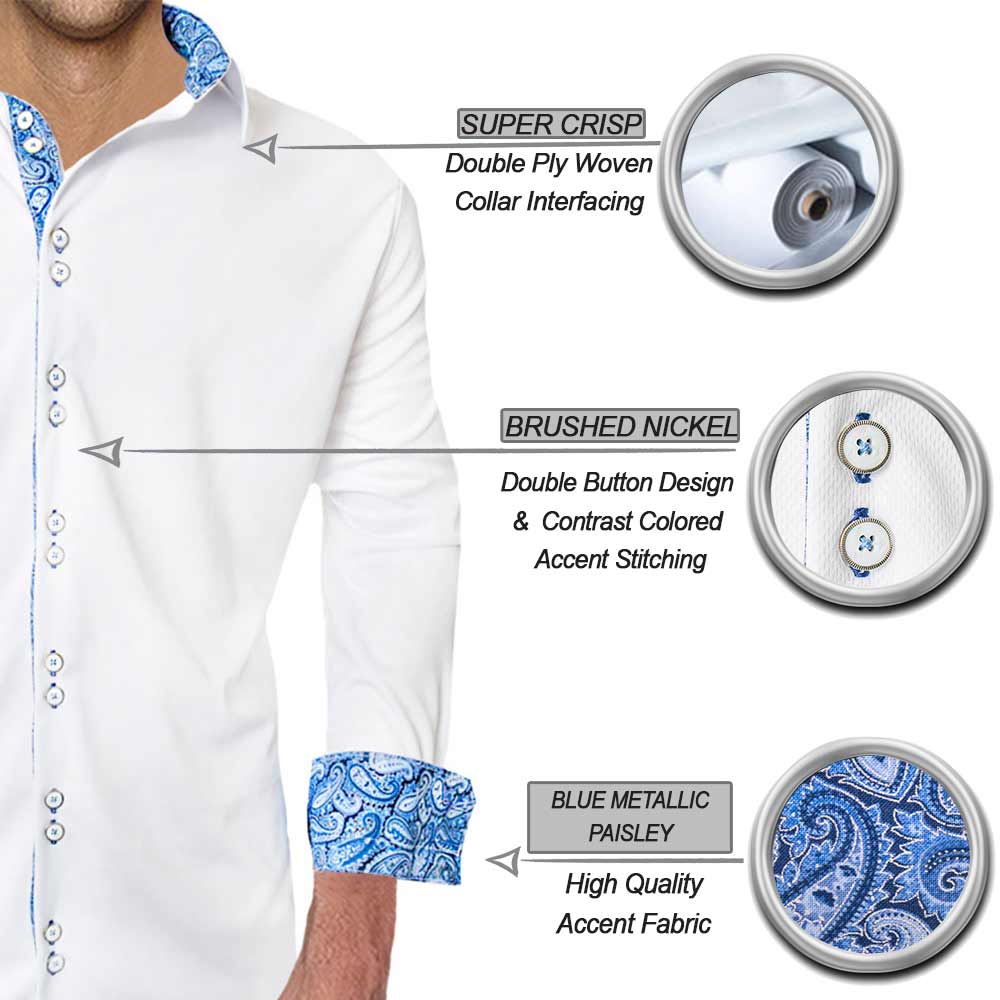 Blue Paisley Mens Shirts