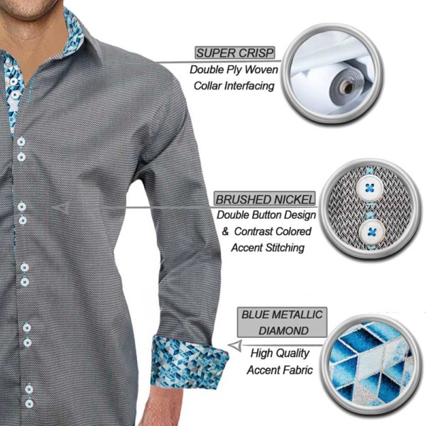 Grey with Blue Dress Shirts