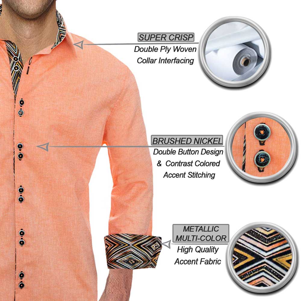 Modern Orange Dress Shirts
