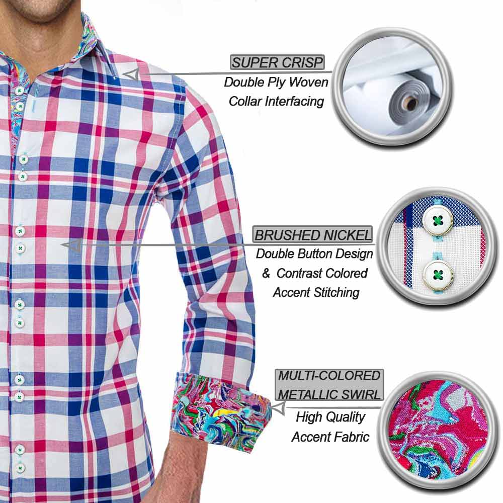 Colorful Plaid Dress Shirts