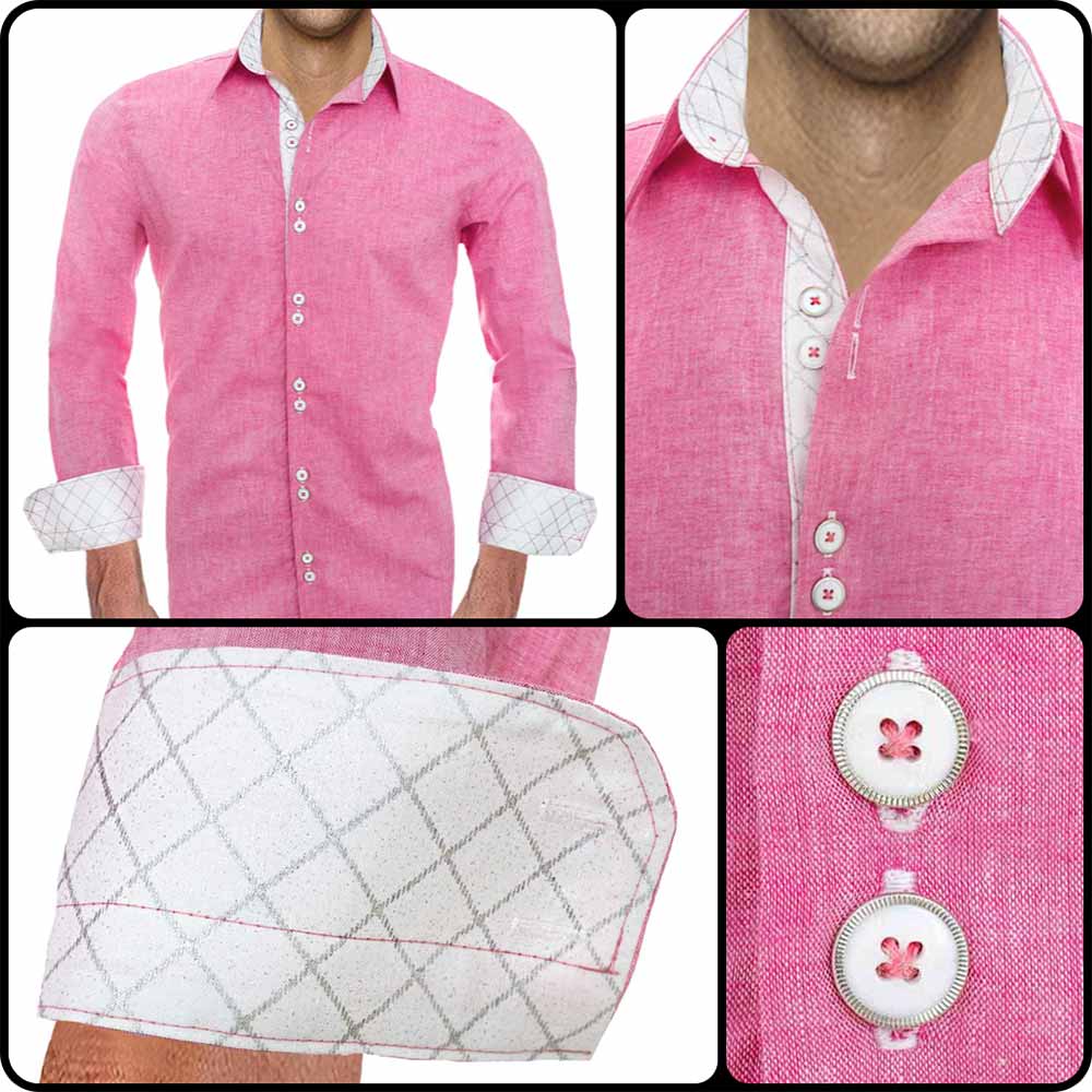pink and white mens dress shirt