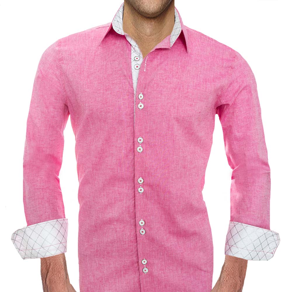 pink and white mens dress shirt