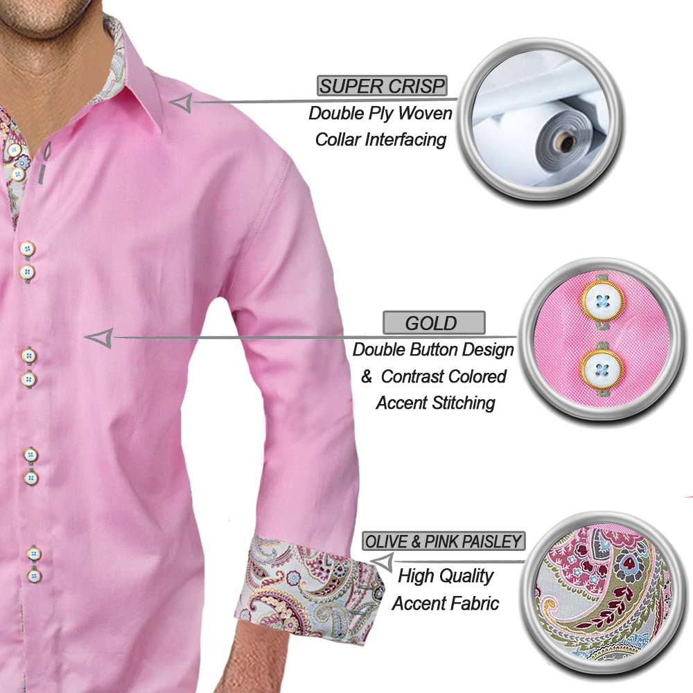 Pink Paisley Dress Shirts