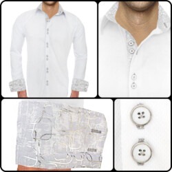 White and Silver Mens Shirts