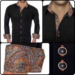 Black with Brown Dress Shirts