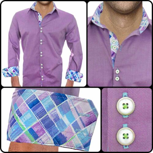 Purple with Blue Dress Shirts
