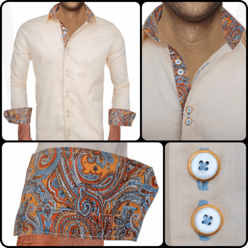 Tan brown and Blue Dress Shirts