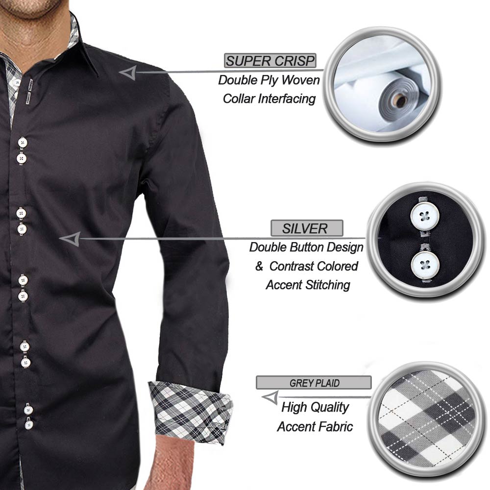 Black Plaid Dress Shirts