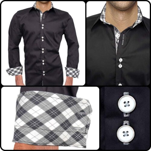 Black Plaid Dress Shirts