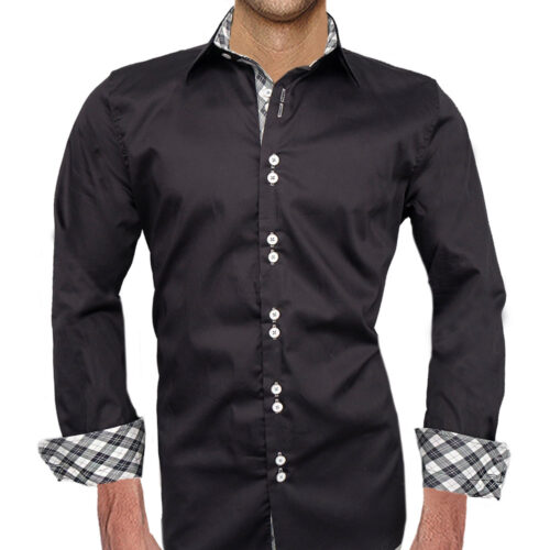 Black-Plaid-dress-shirts