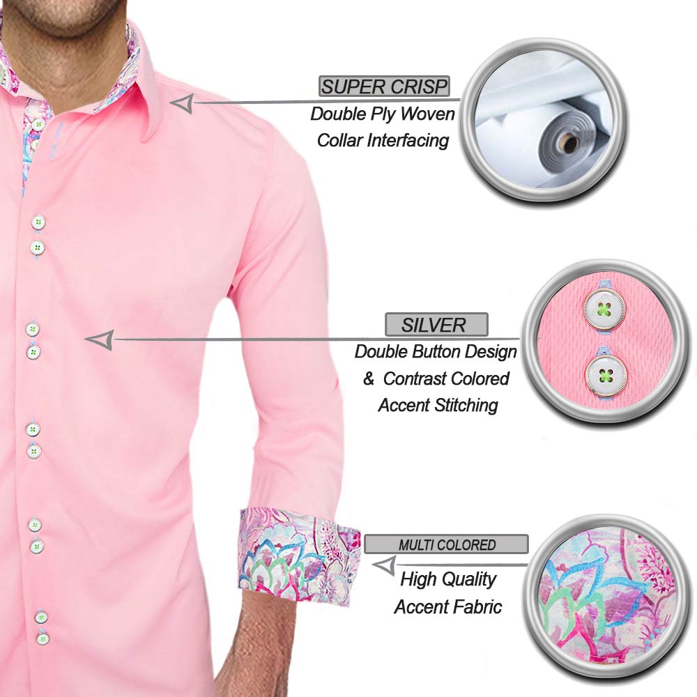 Pink Floral Dress Shirts