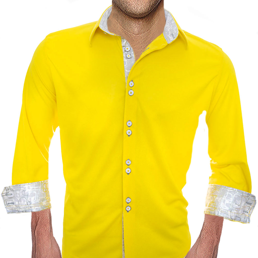 mens yellow dress shirt
