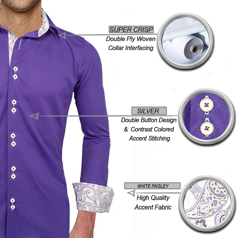 Purple with White Dress Shirts