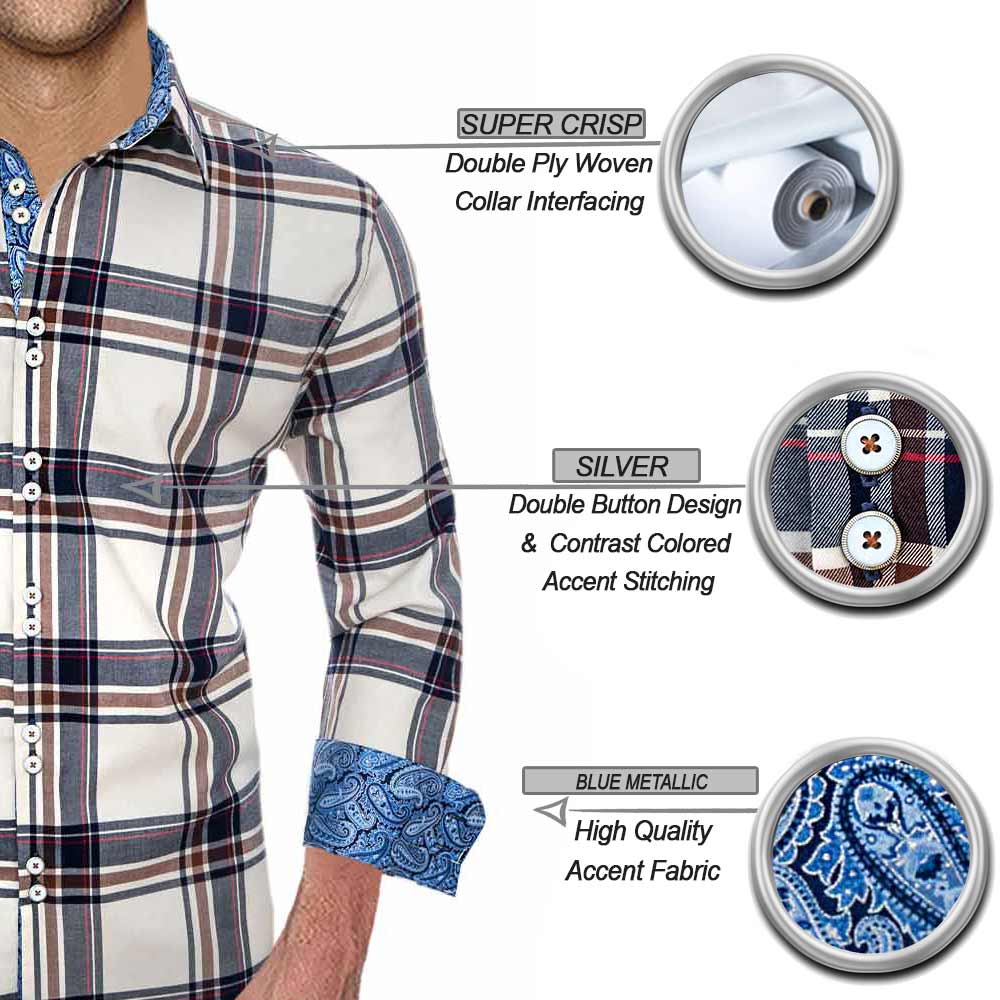 Mens Tan Plaid Shirts