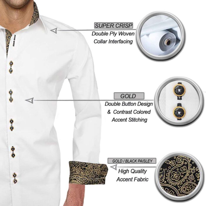 Mens White And Gold Dress Shirt Satin Shirt Gold Dress Shirts Mens Long Sleeve Shirt White And Mens White And Gold Dress Shirt Satin Shirt Gold Dress Shirts Mens Long Sleeve Shirt White And