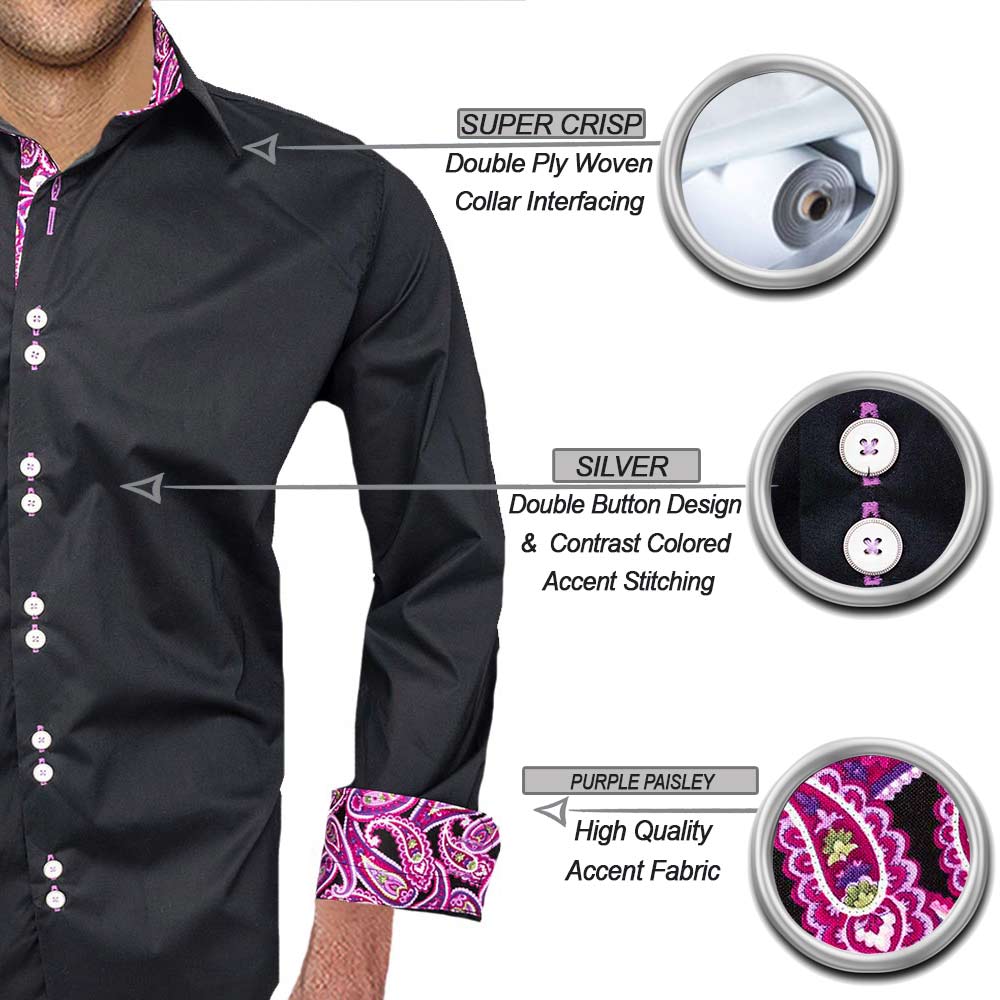 Black with purple paisley