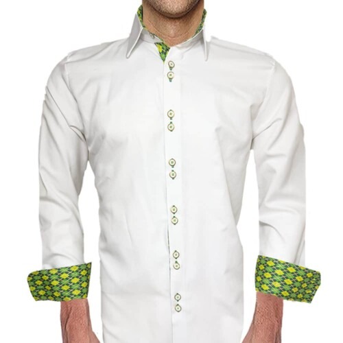 white with green argyle mens shirts