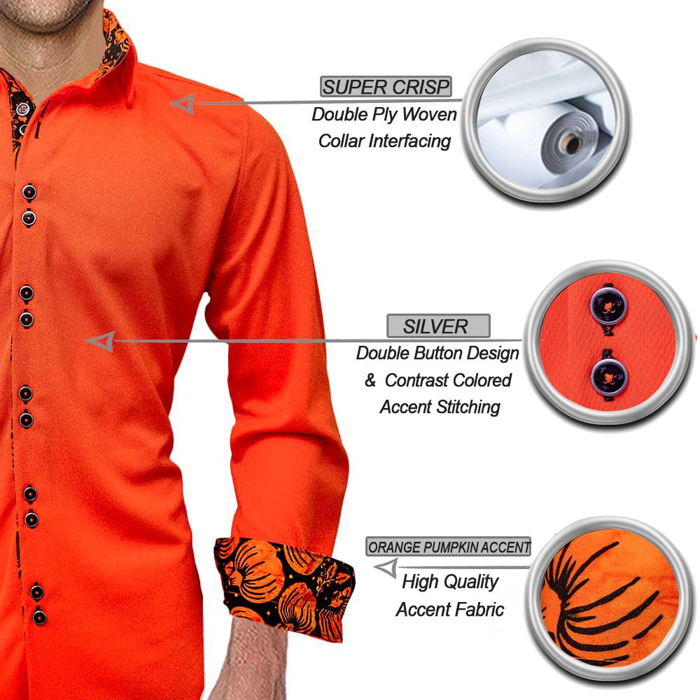 Orange and Black Mens Shirts