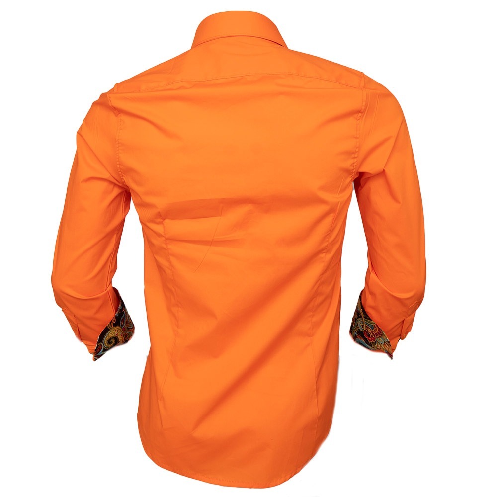 Bright Orange with Multi-Color Accent Dress Shirts 10 Bright Orange with Multi-Color Accent Dress Shirts